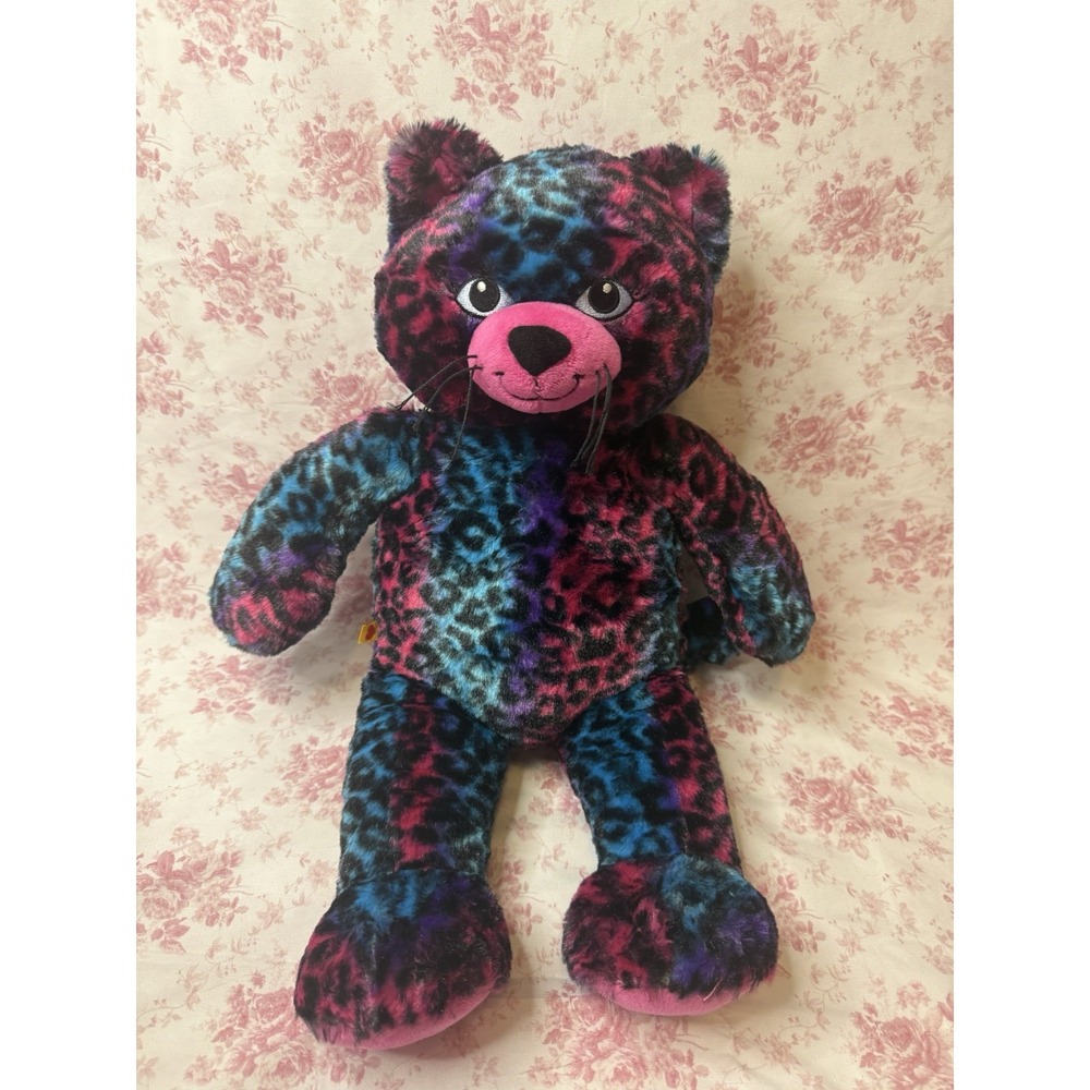 Build-A-Bear Wild About Spots Leopard Plush Pink Blue Purple 19"